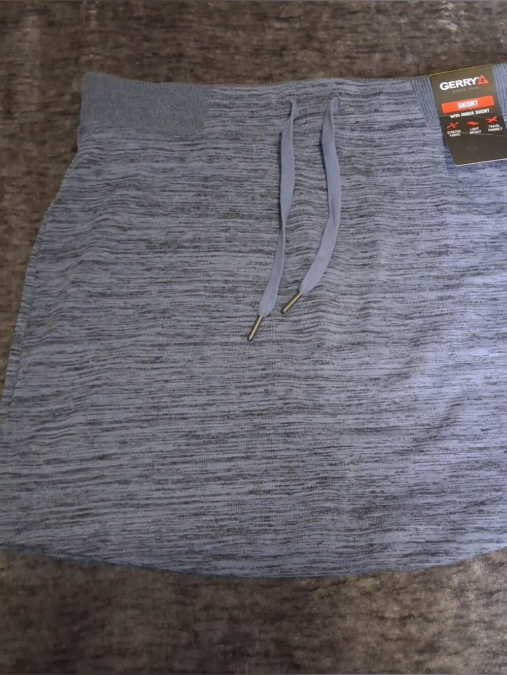 NWT Gerry Heather Blue Tennis/Golf Athletic Skort/Skirt Drawstring Women S